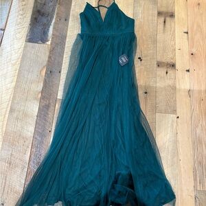 Lulus Green Tulle Backless Dress